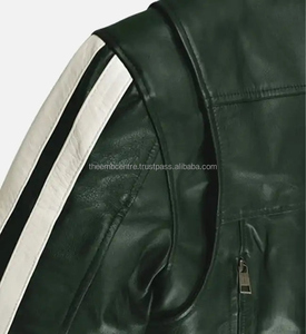 Veste en cuir avec logo personnalisé de haute qualité pour hommes Prix de vente entier Vêtements coupe-vent Veste en cuir robuste pour hommes - Product Image 4