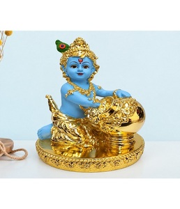 Exclusivo Ídolo de Bal Krishna Hecho a Mano con Baño de Oro de 24K, Decoración Espiritual Minimalista de Lujo para Diwali, Janmashtami, Regalos de Inauguración de Casa - Product Image 1