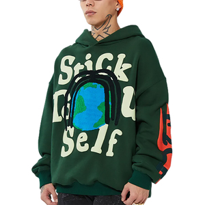Fabricante mayorista de sudaderas con capucha personalizadas para hombre, de 450 g/m², estilo oversize, con estampado puff, para ropa urbana de invierno. - Product Image 2
