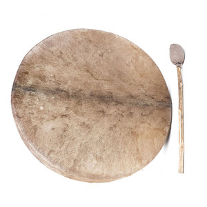 Natural Skin Bodhran Frame <b>Drum</b> Handmade Shamanic Percussion Instrument with Wooden Beater for Ceremony Healing Yoga - Product Image 1