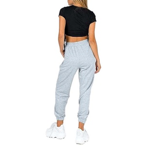 Pantalon de jogging personnalisé pour femme, taille haute, avec poches, en coton et élasthanne, idéal pour l'été et le fitness - Product Image 3