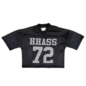 Camiseta de Fútbol Personalizada para Hombre, 100% Poliéster, Cuello en V, Talla Grande, Secado Rápido, Manga Corta, Estilo Cuadrado, Impresión Sublimada - Product Image 2