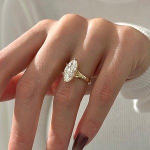 Elegant Design Marquise Lab Grown Diamond Engagement <b>Ring</b> <b>Split</b> Shank 2.7mm Width Diamond <b>Ring</b> with IGI certified & VVS Clarity - Product Image 1