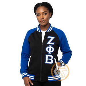 Chaqueta Universitaria Personalizada Zeta Phi Beta de GREEK TREASURES, Ropa de Sororidad, Alta Calidad, Transpirable, Forro Polar de Algodón de 220g, Secado Rápido - Product Image 1