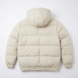 Mens Padded Puffer Jacket <b>with</b> Embroidery Front logo Warm Insulated <b>Hooded</b> <b>Winter</b> <b>Coat</b> Windproof Outerwear for Cold Weather - Product Image 2