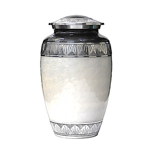 Urnas de cremación de aluminio para adultos con grabado en estaño y acabado en esmalte verde claro, urnas metálicas para cenizas humanas. - Product Image 3