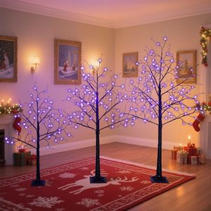 Halloween Spooky <b>Tree</b> with Purple <b>Lights</b> 4FT 5FT and 6FT Lighted Black <b>Tree</b> for Decorations Pac 3 Pac Brand - Product Image 3