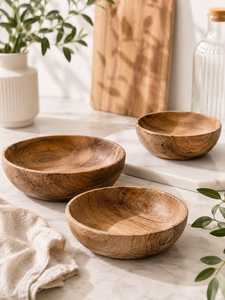 Hot Sale Wooden <b>Bowl</b> Oil-free and Lacquer-free Small Round Wooden <b>Bowl</b> <b>with</b> <b>Lid</b> Graffiti Home Wooden <b>Bowl</b> <b>with</b> <b>Lid</b> - Product Image 1