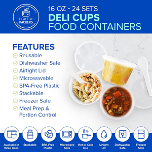 Contenedores de Plástico PP de 16 oz con Tapas (Paquete de 48), Diseño Moderno, Desechables, Reutilizables, para Congelador, para Fiestas, para Sopa - Product Image 3