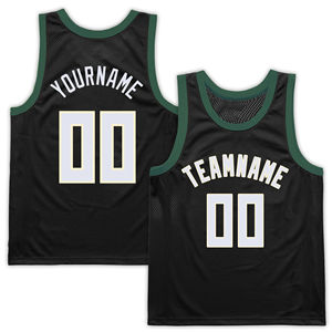 Maillot de basket-ball personnalisé noir et vert pour hommes, uniforme d'équipe sans manches en maille, nom et numéro personnalisés, chemise de sport par sublimation - Product Image 6