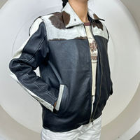 Nouvelle veste en cuir véritable pour femmes, col rabattu, fermeture éclair, veste en cuir de vache à poils, veste courte décontractée pour moto