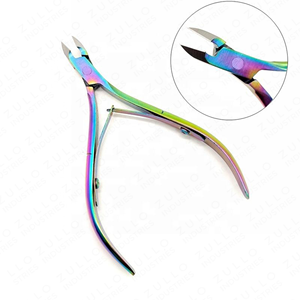 Coupe-cuticules en acier inoxydable arc-en-ciel coloré, outil de soin des ongles pour manucure et pédicure, avec étiquette privée et logo personnalisé - Product Image 3