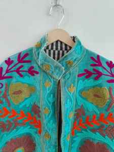Green Velvet Suzani <b>Jacket</b> Embroidered Boho <b>Hippie</b> Coat Ethnic Winter Coat For Women Vintage Statement Wear <b>jacket</b> - Product Image 3