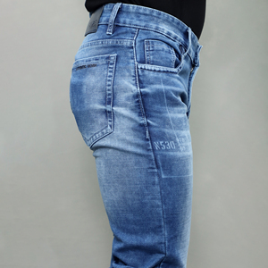 Jean pour homme Gex bleu clair, coupe droite, taille mi-haute, extensible, qualité supérieure, best-seller - Product Image 3