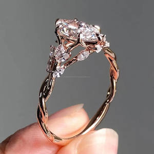 แหวนหมั้นเพชร925เงินสไตล์วินเทจเครื่องประดับธรรมชาติสร้างแรงบันดาลใจ - Product Image 5