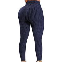 Leggings décontractés pour femmes, taille mi-haute, tricotés 100% coton, antibactériens, bleu marine uni, longueur cheville, respirants, grandes tailles