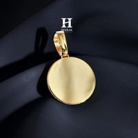 Colgante de Medallón Giratorio Personalizado con Iniciales, Oro 14K, Diamante VVS de Laboratorio, Disco Redondo Giratorio, Estilo Hip Hop, Venta al por Mayor, Logotipo Personalizado para Hombre