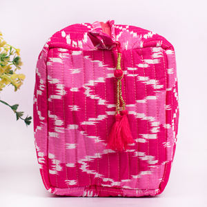 Beautiful Cotton Zippered Reusable Handmade Newest Portable Unique Design Makeup <b>Bag</b> Cosmetic Multifunction Large Organizer - Product Image 4