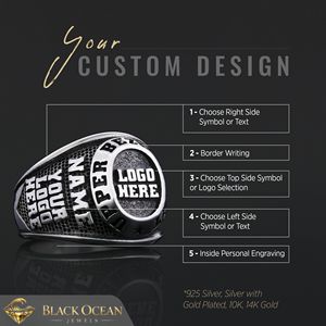 Bague d'université BOJ MCollege 009 personnalisée en argent avec diamant, bague de diplôme unisexe, certifiée GIA, micro-prix bas - Product Image 5