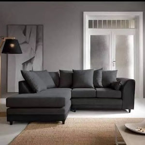 โซฟาห้องนั่งเล่นทันสมัย คุณภาพดีที่สุด พร้อมเบาะนุ่มสบาย ชุดโซฟาผ้าสไตล์ร่วมสมัย โครงไม้ - Product Image 1