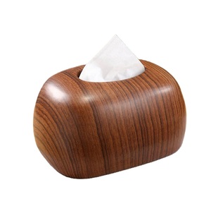 Boîte à mouchoirs moderne en bambou, design rectangulaire autoportant, pour la maison, le bureau, la décoration de table, distributeur de sacs en plastique - Product Image 2