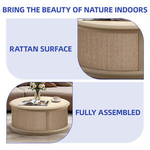 Breeze Rattan <b>Lift</b>-Top <b>Coffee</b> <b>Table</b> with Stylish Drum Design Functional & Elegant - Product Image 5