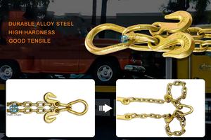 Ücretsiz örnek 5/16 <span class=keywords><strong>3</strong></span>/8 G70 sarı çift J kanca ile galvanizli abd tipi kamyon çekme zinciri - Product Image 4