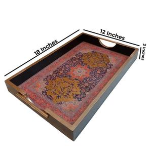 Bandeja de madera esmaltada moderna con estampado, con asa, para sala de estar, hogar, gran regalo, venta al por mayor - Product Image 3
