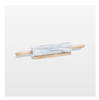 Rouleau à pâtisserie exclusif en marbre blanc et gris anthracite, idéal pour la pâtisserie personnalisée, ustensile de cuisine en promotion.
