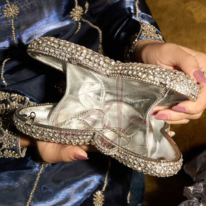 Customized Color High Quality <b>Portable</b> Fashion Women Clutches Iron Pearl Tassel Button Design Light Weight Evening Diamonds - Product Image 5