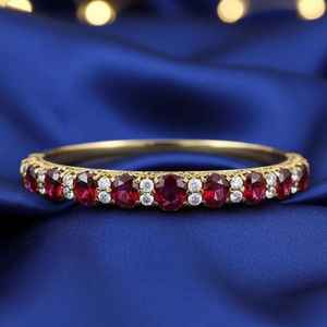 Victorian Red <b>Ruby</b> Bangle 925 Sterling Silver 14K Gold Plated Handmade Antique Luxury Jewelry Gift For Her - Product Image 1