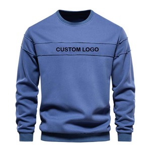 Sudadera de Cuello Redondo para Hombre, Color Sólido, Corte Regular, Tejido de Algodón, Estilo Casual para Otoño, Logotipo Personalizado con Impresión Frontal - Product Image 4