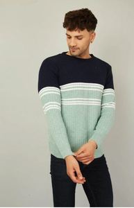 <b>Men</b> Elegant Textured Knit Fashion Vintage Inspired Winter Sweater <b>Men</b> Warm Everyday Knitwear <b>Pullover</b> On Sale Price - Product Image 3