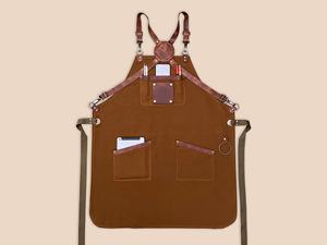 Wholesale Custom Logo Cotton Canvas With Leather Strap Chef Cooking Aprons for Cafe Restaurants Kitchen <b>BBQ</b> Aprons - Product Image 3