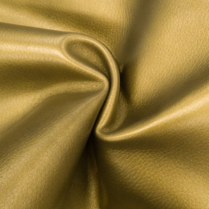 Premium Metallic Gold Chrome Tanned Cow Leather Hide With Pebble Grain Finish For Luxury Purses <b>Wallets</b> And Custom Shoes Design - Product Image 3