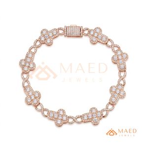สร้อยข้อมือโซ่เส้นเล็กประดับมอสซาไนต์สีโรสโกลด์ สไตล์แมนฮัตตัน นิวยอร์ก แฟชั่นสำหรับใส่ทุกวัน งานปาร์ตี้ งานแต่งงาน ของขวัญ - Product Image 6