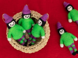 Wholesale Felt & Yarn Wool Felt Adult Trainee Green <b>Witch</b> Cute Apprentice Spooky Halloween <b>Decor</b> Gift Set - Product Image 6