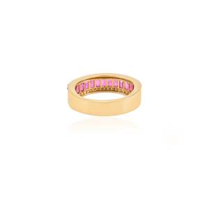 18K Gold Ruby & <b>Diamond</b> Engagement Band-Women's Statement Signet <b>Ring</b> - Product Image 4