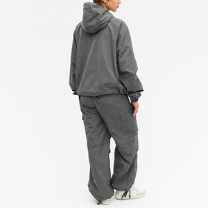 Wholesale Light Weight <b>Zip</b> <b>up</b> Women's Summer Hooded Drawstring Parachute Bomber <b>Jacket</b> - Product Image 2