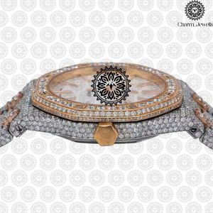 Reloj de Lujo Charm Jewells de Acero Inoxidable, Caja Cuadrada de 40 mm, Esfera Analógica, Bisel con Diamantes, Movimiento Mecánico, 10 Bar, para Hombre - Product Image 3