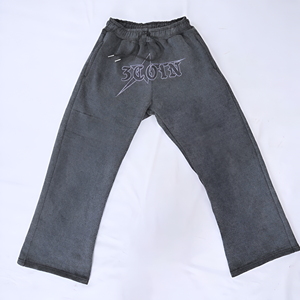 Pantalon de jogging en molleton de coton imprimé personnalisé pour homme, style streetwear, taille élastique avec cordon de serrage, coupe confortable, style tendance - Product Image 1