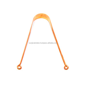 Rascador de lengüeta de acero inoxidable, herramienta de limpieza Oral reutilizable, de Metal, cobre, oro rosa, para lengua - Product Image 2