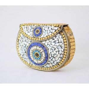 Elegante Bolso de Noche de Metal Antiguo para Mujer, Accesorios de Moda de Cristal para un Look Elegante de Fiesta - Product Image 1