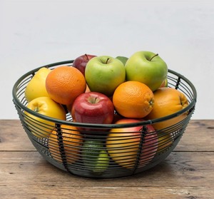 Panier à fruits et légumes en fil de fer de style industriel, organisateur de rangement robuste en métal pour comptoir de cuisine - Product Image 6