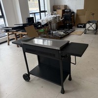 Barbecue portable à charbon de bois pour l'extérieur avec couvercle pour fumer la viande