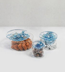 Elegant <b>Acrylic</b> Food Keeper with MOP Shell Inlay Wooden Lid Premium Artisan Finish - Product Image 6
