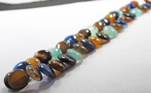 Cuentas sueltas de chalcedonia natural multicolor en forma de moneda, hilo de piedras preciosas para la fabricación de joyería al por mayor. - Product Image 6