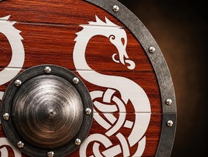 Escudo Vikingo Nórdico, Decoración de Pared de Madera, Redonda, Tradicional, Arte Decorativo para el Hogar, Sala de Estar, Pasillo, Adhesivo de Pared - Product Image 4