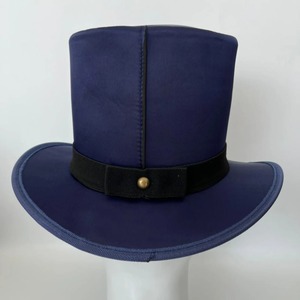 Sombrero de Copa de Cuero de Lujo para Hombre, Clásico, de Corona Alta, Acabado Premium para Fotografía de Moda Formal y Ocasiones Especiales - Product Image 2
