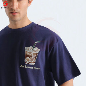 Camiseta de Moda para Hombre, Hombros Caídos, Corte Holgado, Manga Corta, Algodón Premium Estampado, para Uso Casual y Estilo Urbano - Product Image 4